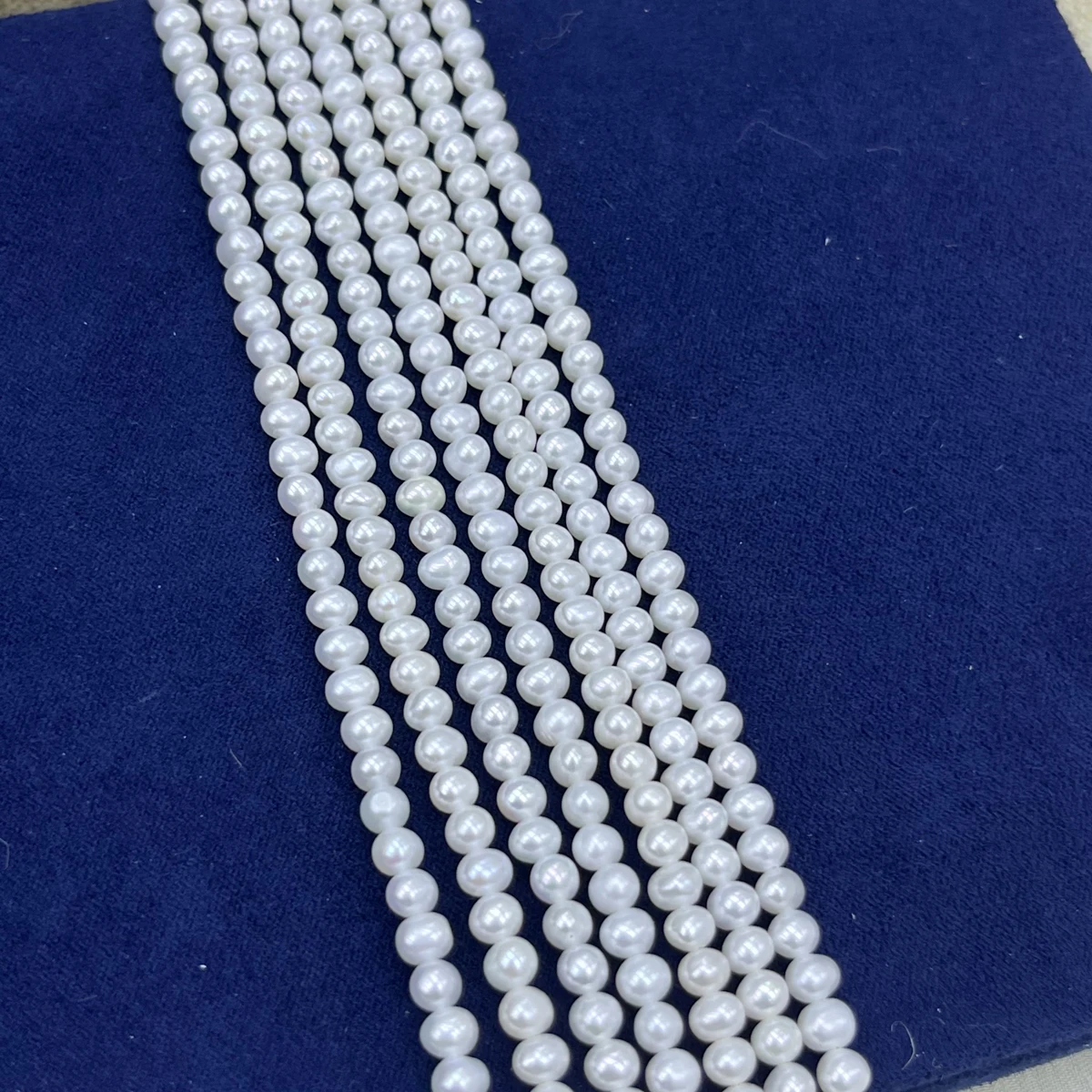 

3-4mm AAAA Factory Natural Freshwater Round Pearl Isolate Bead Jewelry Make DIY Necklace Bracelet Accessories Women Wedding