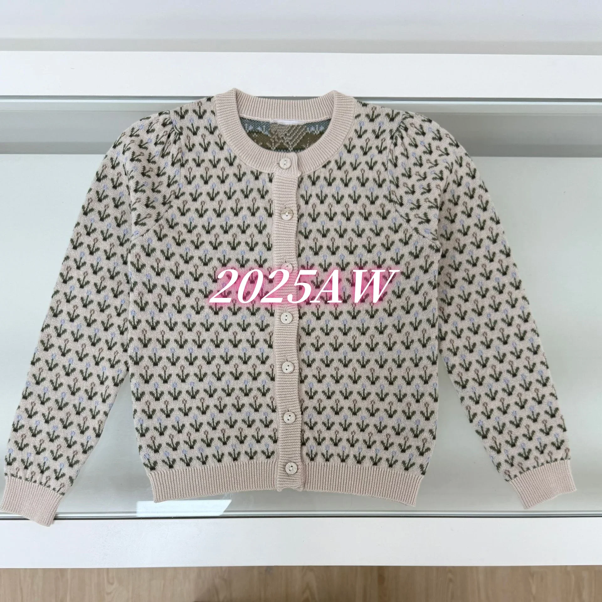 

Wisdom Kids Girls Sweater 2025 Autumn/winter New Girls Jacquard Knitted Cardigan Retro Long Sleeved Thin Jacket Clothes