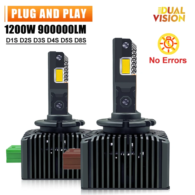 

D1S D3S Светодиодная фара Canbus 1200W 900000LM D5S D8S Автоматические лампы Двусторонний чип CSP D1R D3R D5R Автомобильная лампа Ксенон HID 6000K 12V 24V