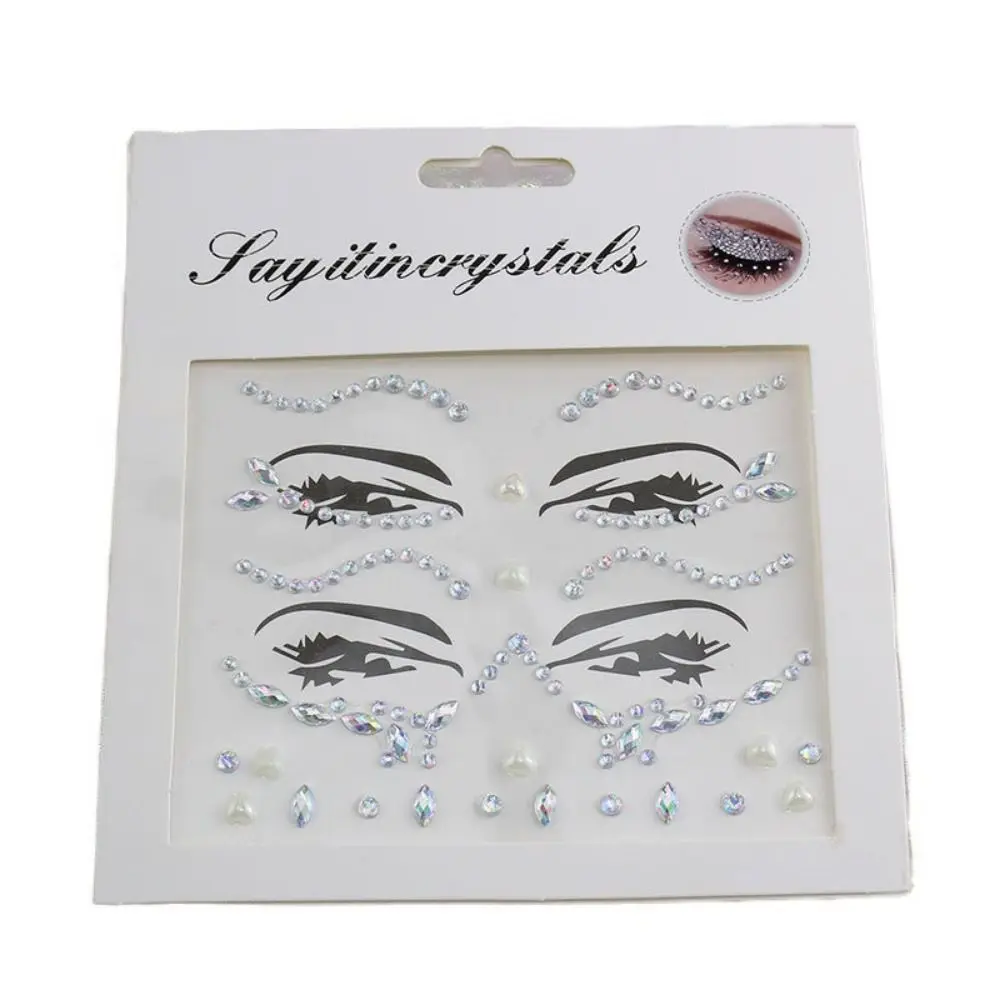 

Fake Tattoo 3D Face Tattoo Crystal Sticker Fashion Charm Gems Rhinestones Sticker High Quality Colorful Temporary Tattoo Sticker