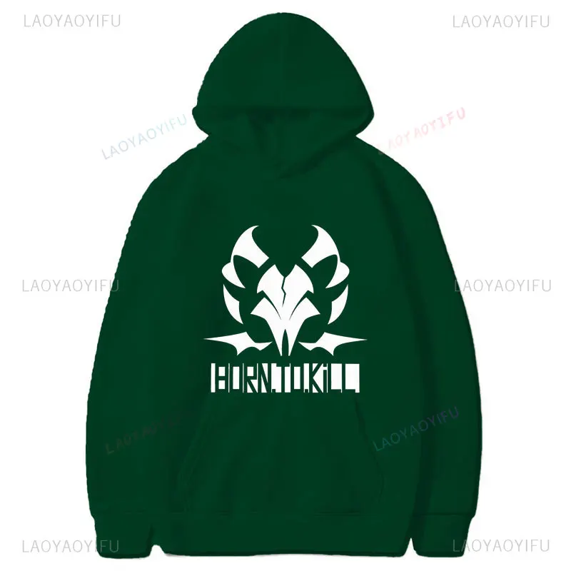 Mannen Vrouwen Anime Onikata Kayoko Blauw Archief Geboren Om Te Doden Hoodies Sweatshirts Cosplay Manga Esthetische Unisex Lange Mouw Kleding