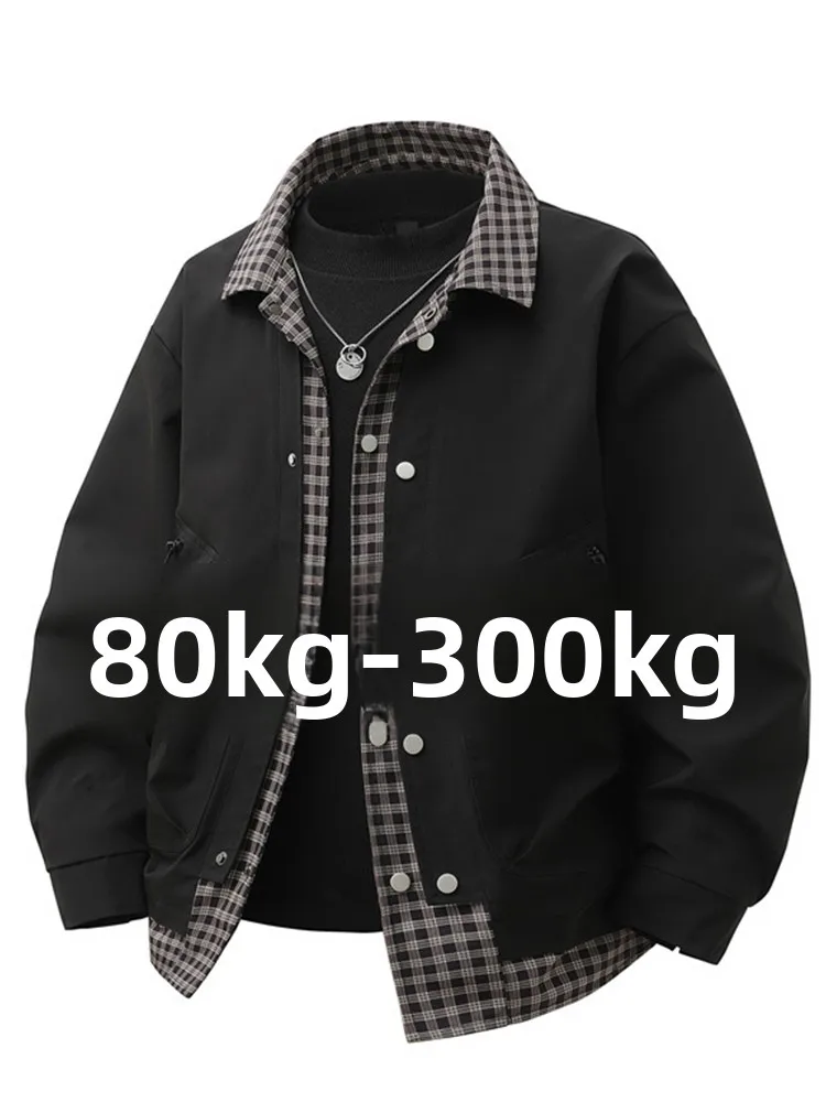 

Trendy Loose Fit Long Sve Jaet for Men Spring Autumn plus Size Faionable irt Sle Outerwear Polyester Youth