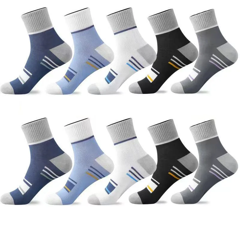 3Pairs Men\'s Cotton Socks Sweat-absorbing Breathable Anti-odor Thick Models Of Long Socks Trendy Sports Cotton Socks Men