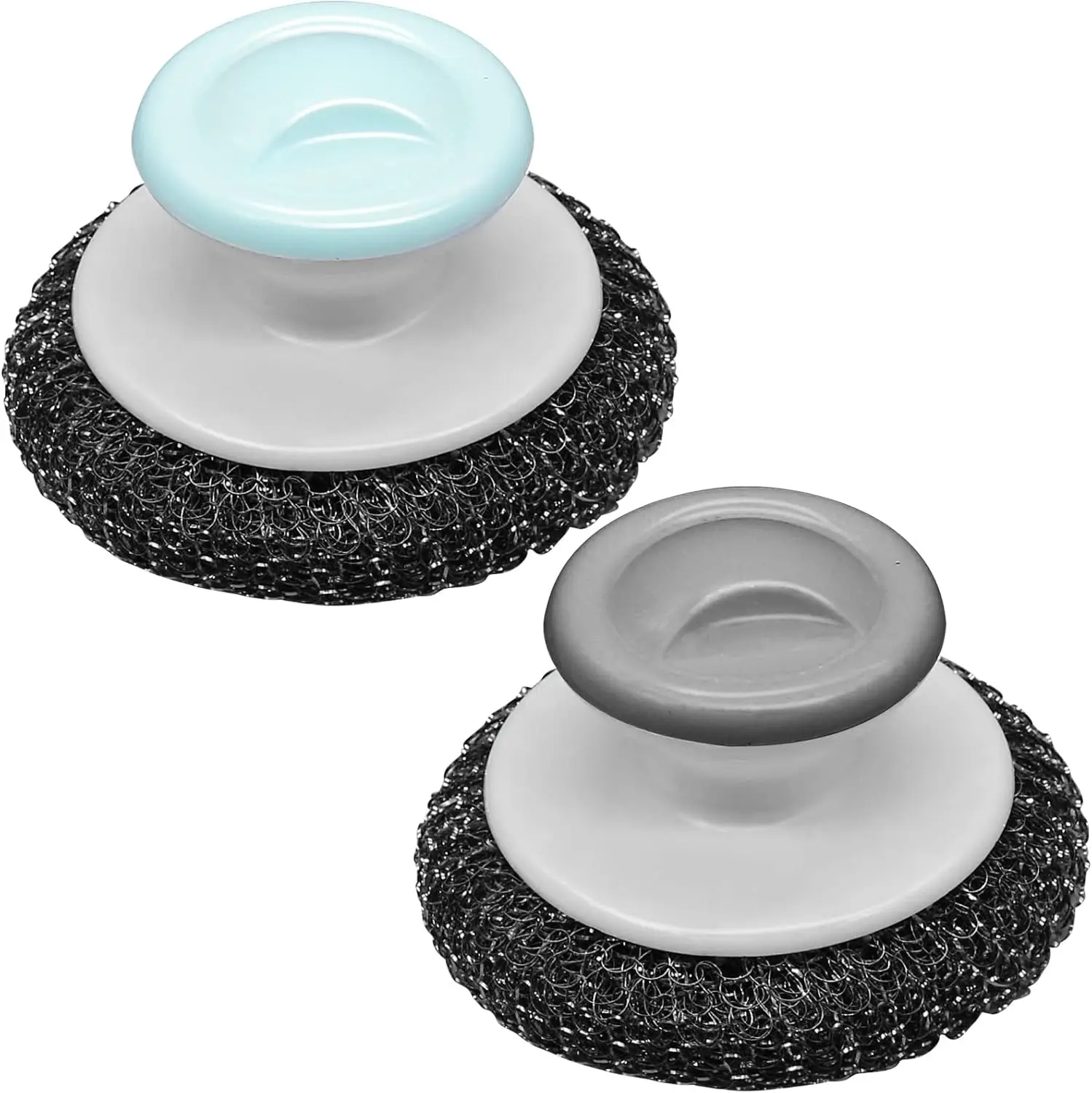 

Heavy Duty Stainless Steel Scrubbers with Handle for Pots Pans Grills and Sinks