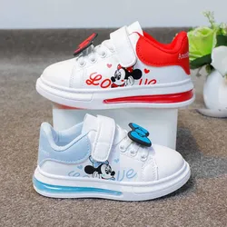 Disney Cartoon Mickey Mouse per bambini scarpe da tavola Casual scarpe bianche da bambino scarpe da corsa sportive per ragazze scarpe da ginnastica per bambini