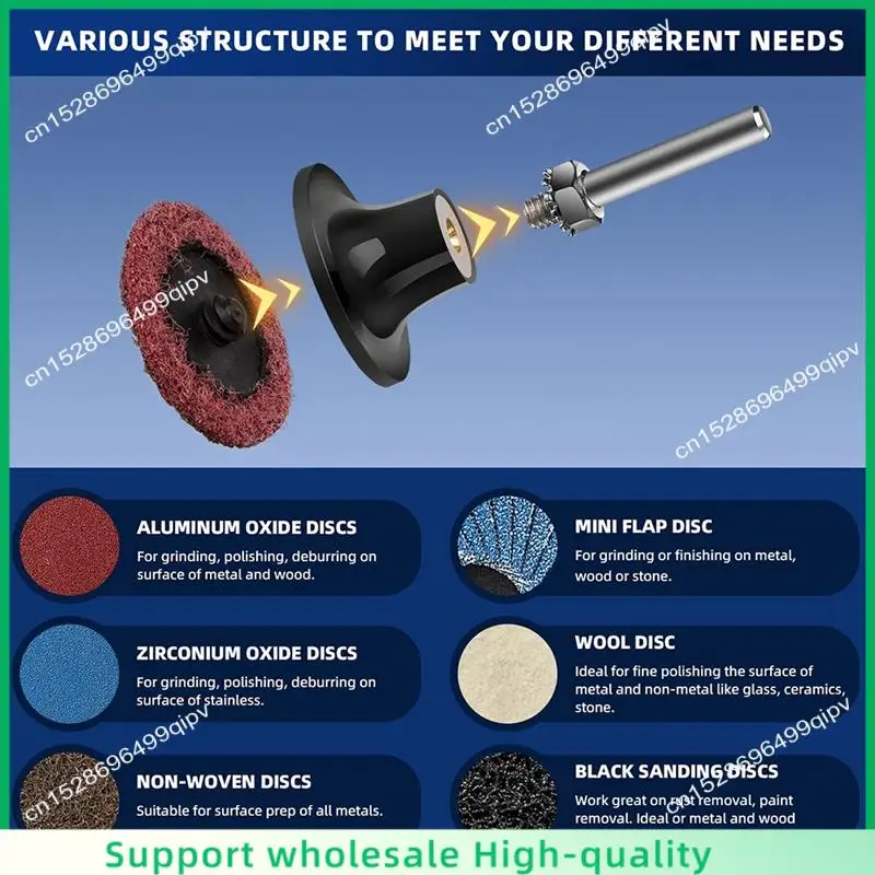 

ABSF 60Pcs Discs 2 Inch Quick Change Sanding Discs With 1/4Inch Holders, Die Grinder Surface Conditioning