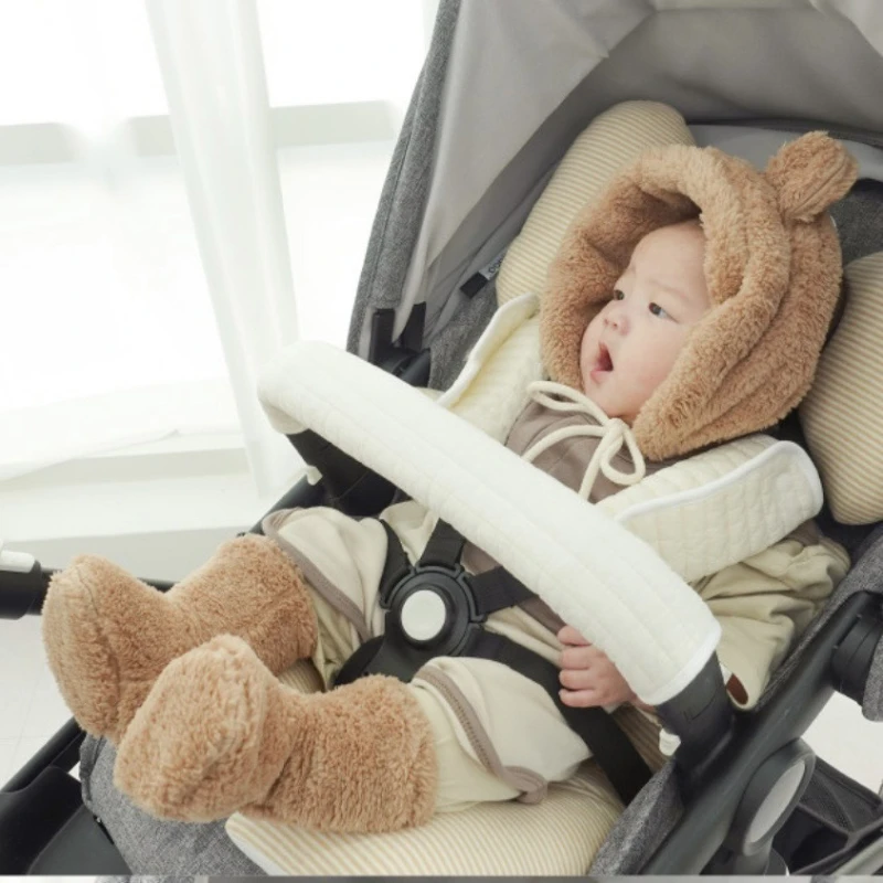 New Universal Baby Stroller Accessories Handlebar Front Armrest Cover Protective Shoulder Anti-Bite Cartoon Saliva Towel