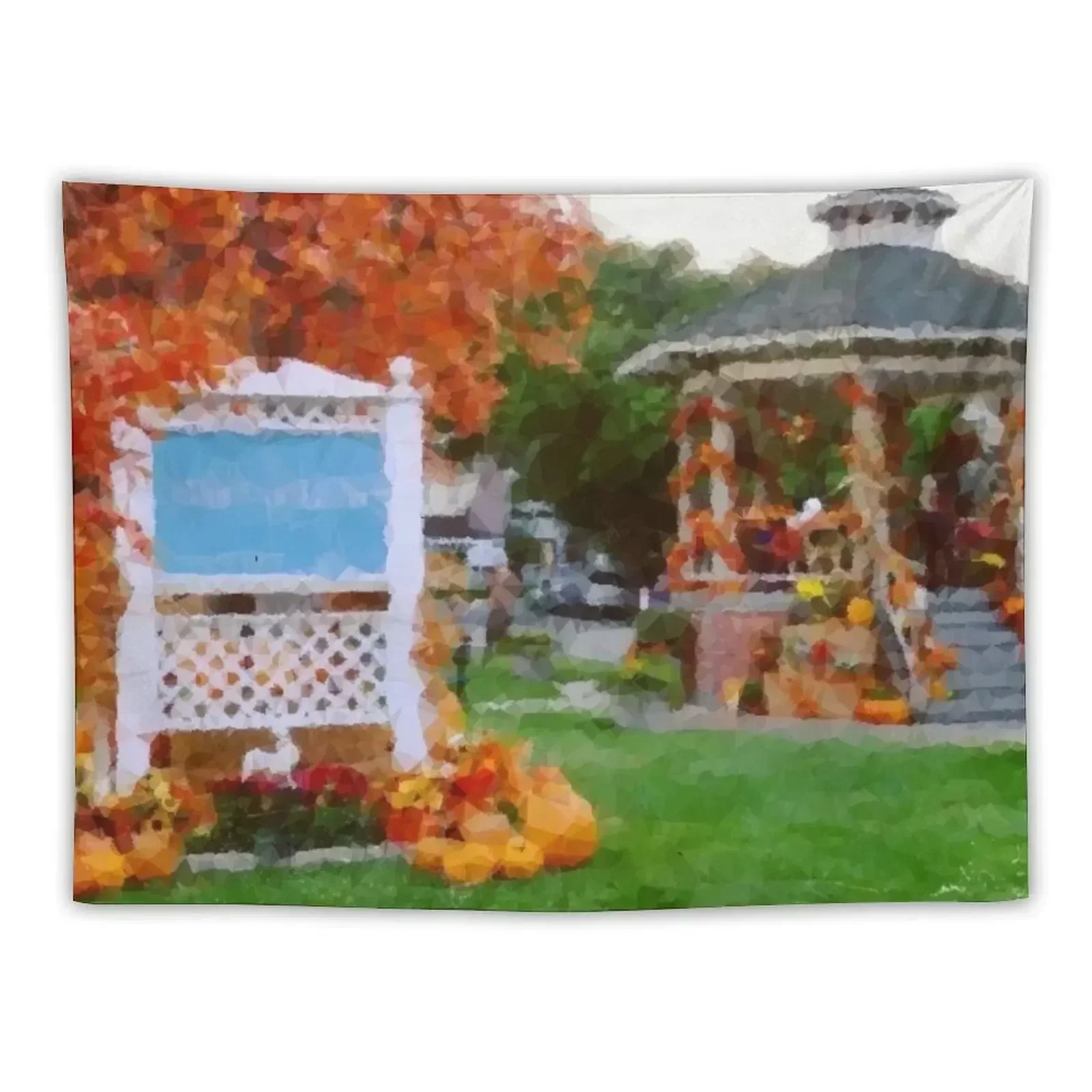 

Gazebo - Town Square - Autumn Tapestry Wall Hanging Decor Wall Deco Decoration For Home Wall Art Tapestry