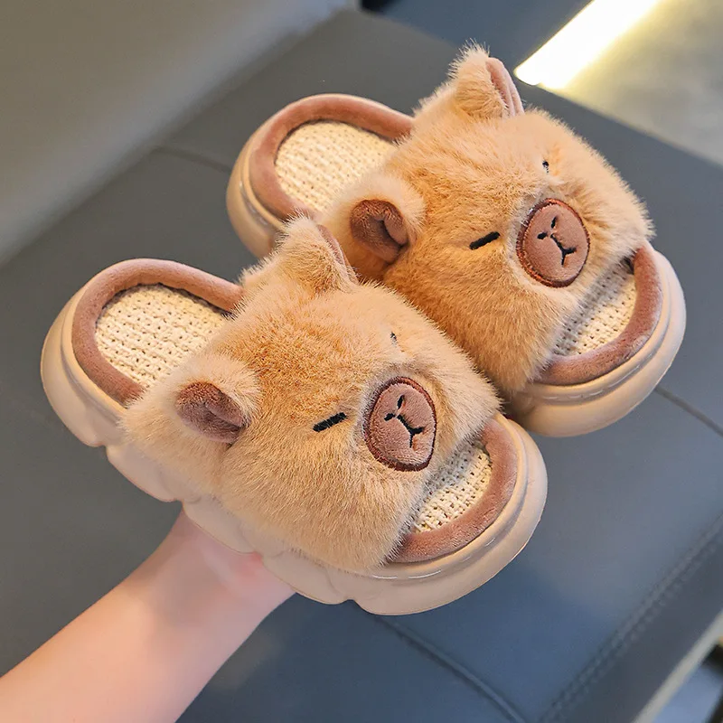 Dolphin slippers children's sandals 2026 summer linen floor shoes indoor breathable home slippers anti slip cartoon slippers - view 3