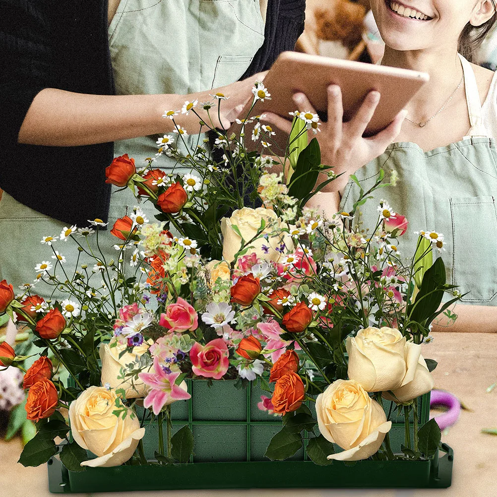 

4 Pcs Rectangular Flower Mud Floral Foam Cage Plastic Arrangement Supplies Decor Wall Hanging Flower Holder