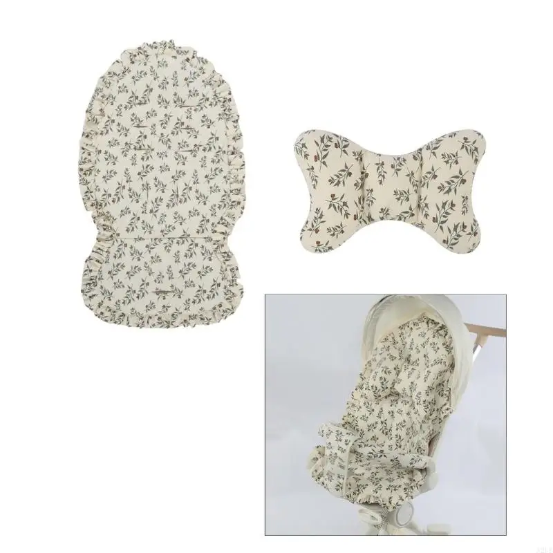 وسادة مقعد لعربات الأطفال مصنوعة من القطن مزودة بفتحات تهوية وغطاء قابل للإزالة وقابل للغسل وقبضة آمنة لأغلبية عربات الأطفال #5