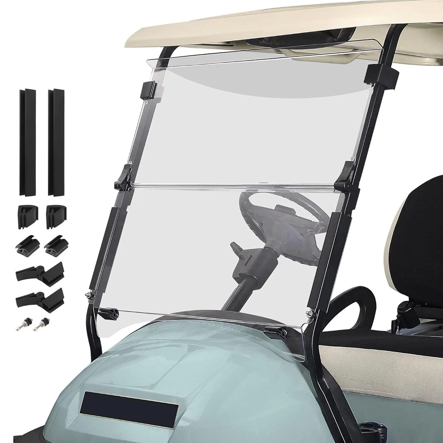 Golf Cart Clear/Tinted Windshield For Club Car Precedent 2004-UP PC Fold Down Windshield Non-Friable #102525101 105248701