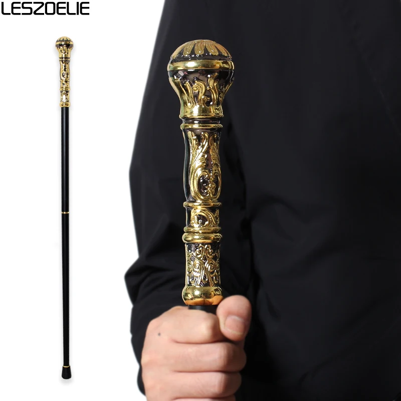 メンズリムーバブルウォーキングスティック,93cmゴールド,ブラック,快適,ウォーキング,マンファッション,杖,パーティー,エレガント,ヴィンテージ
