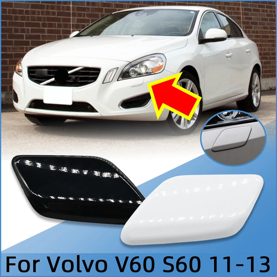 Car Front Bumper Headlight Washer Spray Nozzle Cover Lid For Volvo V60 S60 2011 2012 2013 39802699 39802681 Headlamp Cleaner Cap