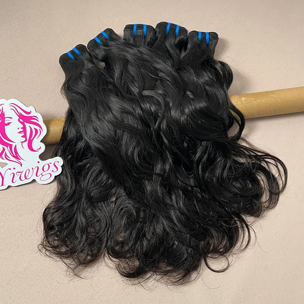 100% شعر الإنسان موجة طبيعية حزم الشعر البشري موجة المياه حزم شعر بشري خام اللون الطبيعي 18A 28 30 بوصة 1/3/4 حزم