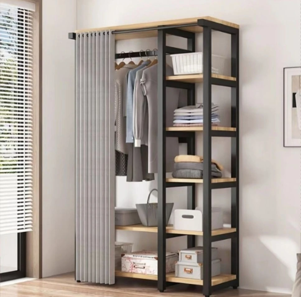 مجموعة رف معطف تخزين غرفة النوم المنزلية البسيطة من الأرض إلى السقف