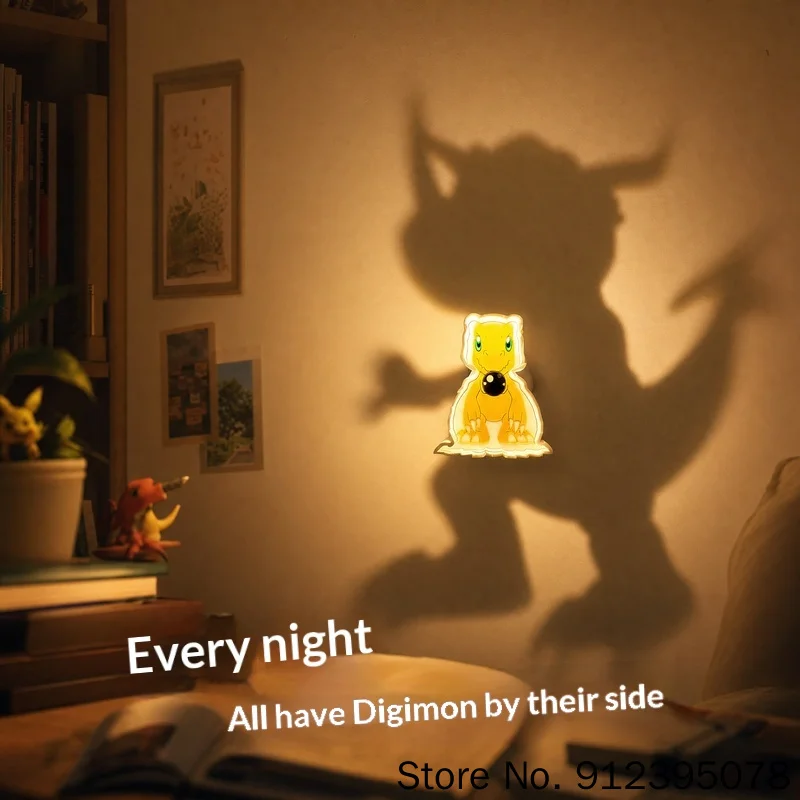 Nueva Lámpara de Pared de Agumon de Digital Monsters Anime, Digivolve! Lámpara Proyectora de Luz Greymon Shadow, Periféricos de Colección, Decoración, Regalo