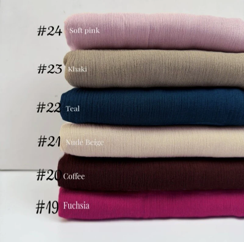 95-Farben-Schal aus weicher Baumwoll-Viskose, Rayon-Material, muslimischer Hijab, nahöstlich, einfarbig, Kopftuch mit Quaste – Detail 9