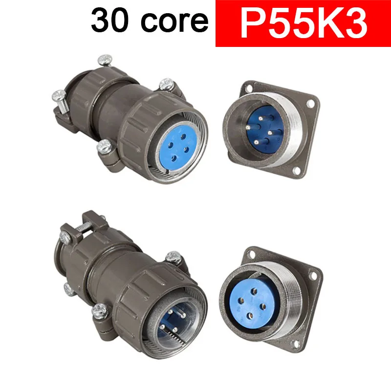 Aviation Straight P55K3Q Bent Plug P55K3S P55J3Q 30-Pin Reversible Connector 30core Reverse Single Elbow P55K3Q Formal P55J3A