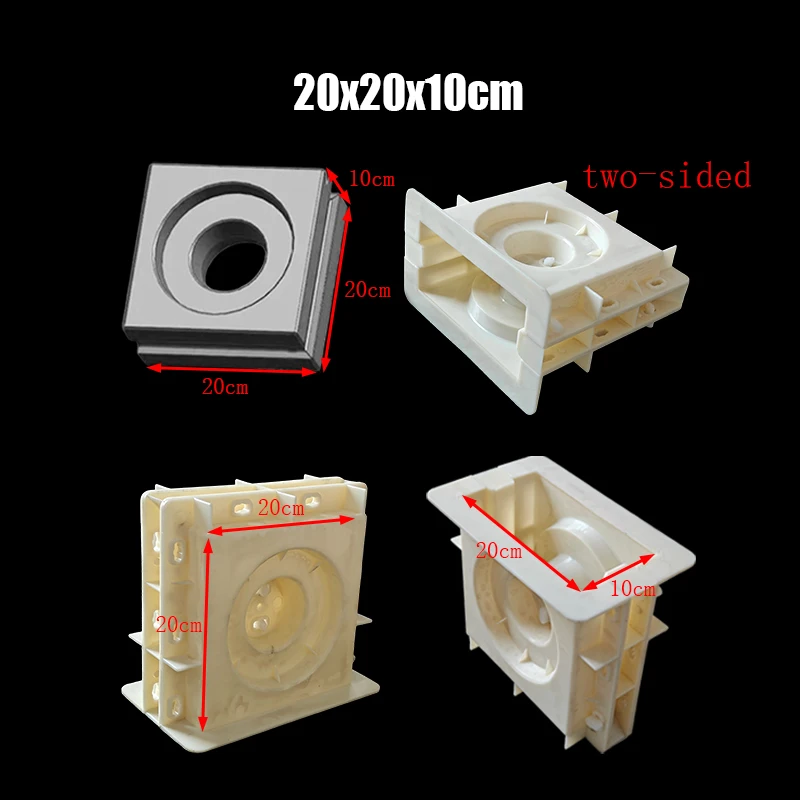 Double Sided Cement Hollow Brick Mold 20X20X10Cm Abs Three Piece Composite Mold Wall Brick Decorative Wall Hollow Porous