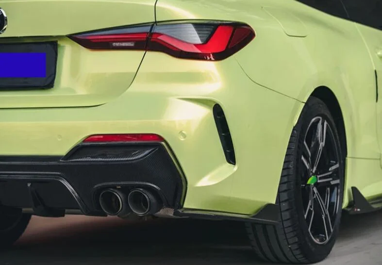 For BMW 4 Series G22 G23 G26 M440i Mtech 420 2020 2021 2022 Carbon Fiber Rear Trunk Diffuser Bumper Exhaust Lip Spoiler
