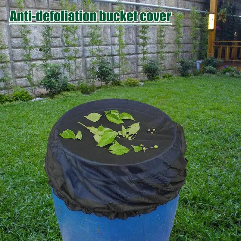 1 Pcs Mesh Cover For Rain Barrel With Drawstring Water Collection Buckets Cover Rain Collection Barrels Netting Screen