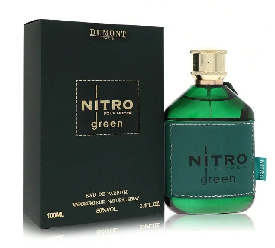 Nitro Green Eau De Parfum 3.4oz - عطر عطلة نهاية الأسبوع للرجال طازج وحيوي، عطر كولونيا من الحمضيات الحية والخشب