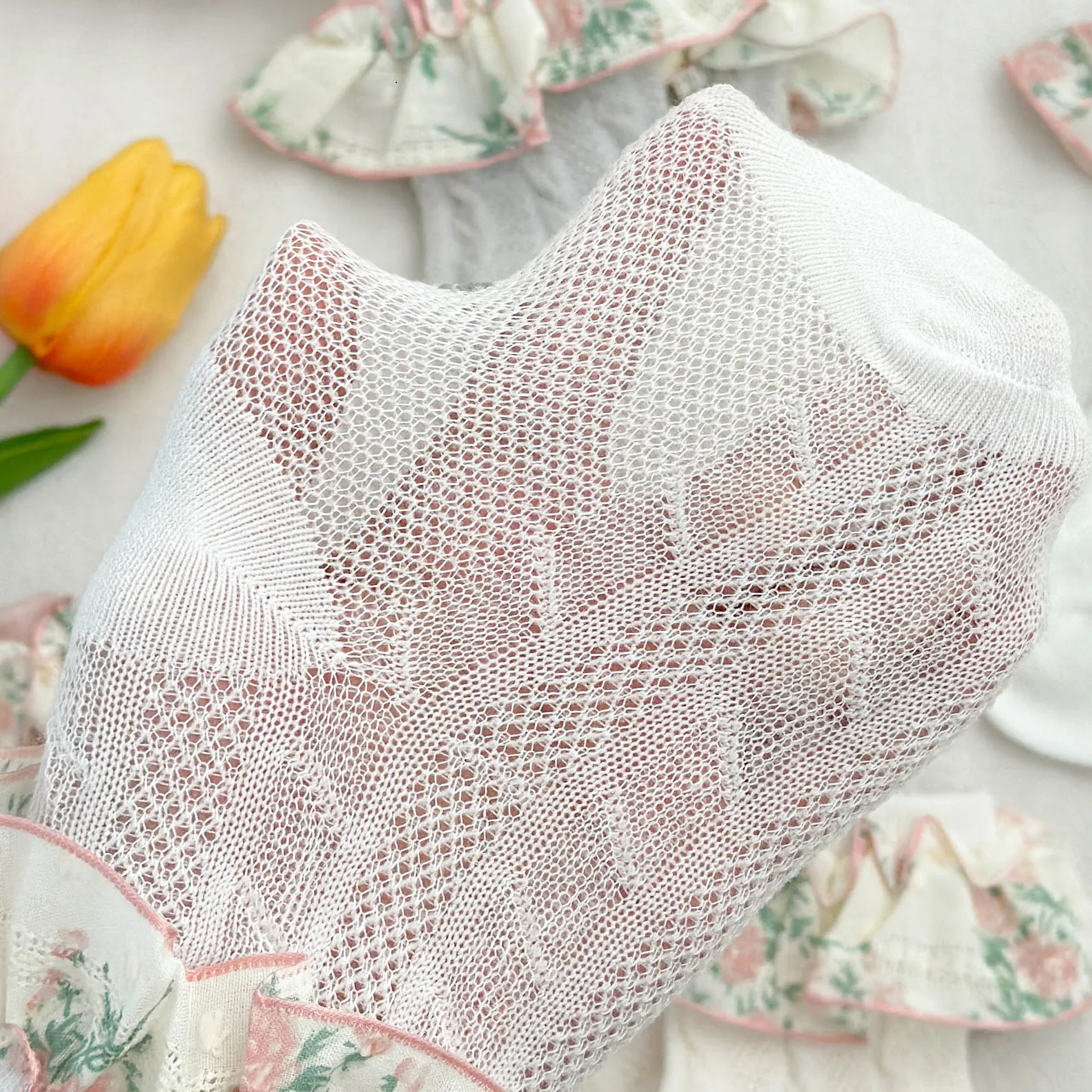 Adorable Baby Girls' Cotton Lace Trimmed Breathable Mesh Lolita Ankle Socks Soft and Cute for 0 - 3 Y Girl's Socks Kids