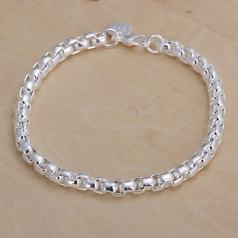 Feines, edles 925er-Sterlingsilber-Armband mit massiver Kette für Damen und Herren, Charm-Party-Geschenk, Hochzeit, Party, Modeschmuck