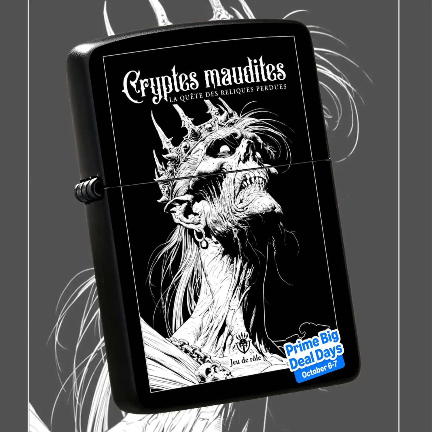 Vintage Cursed Crypt Themed Lighter, Rpg Quest For Lost Relics Creative Desktop Ornament, Portable All-Scene Daily Use Accessory, Unique Spooky Art Pattern Exquisite Collectible Gift For Game Lovers, Daily Carrying Outd A Humorous And Inter