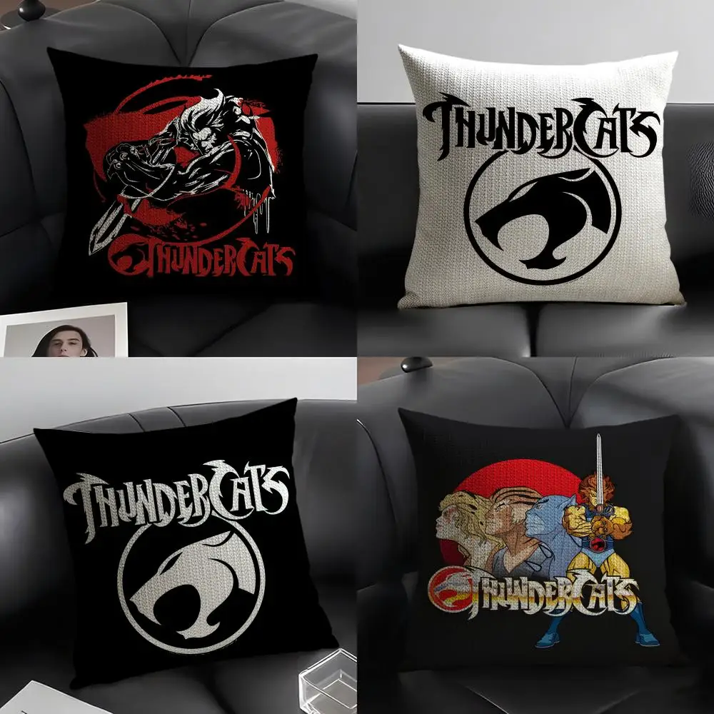 Cartoon T-Thunder Cats Cushion Cover Summer Breathable Linen Organic Fabric Double-Sided Printing Sofa Pillow Case Home Decor