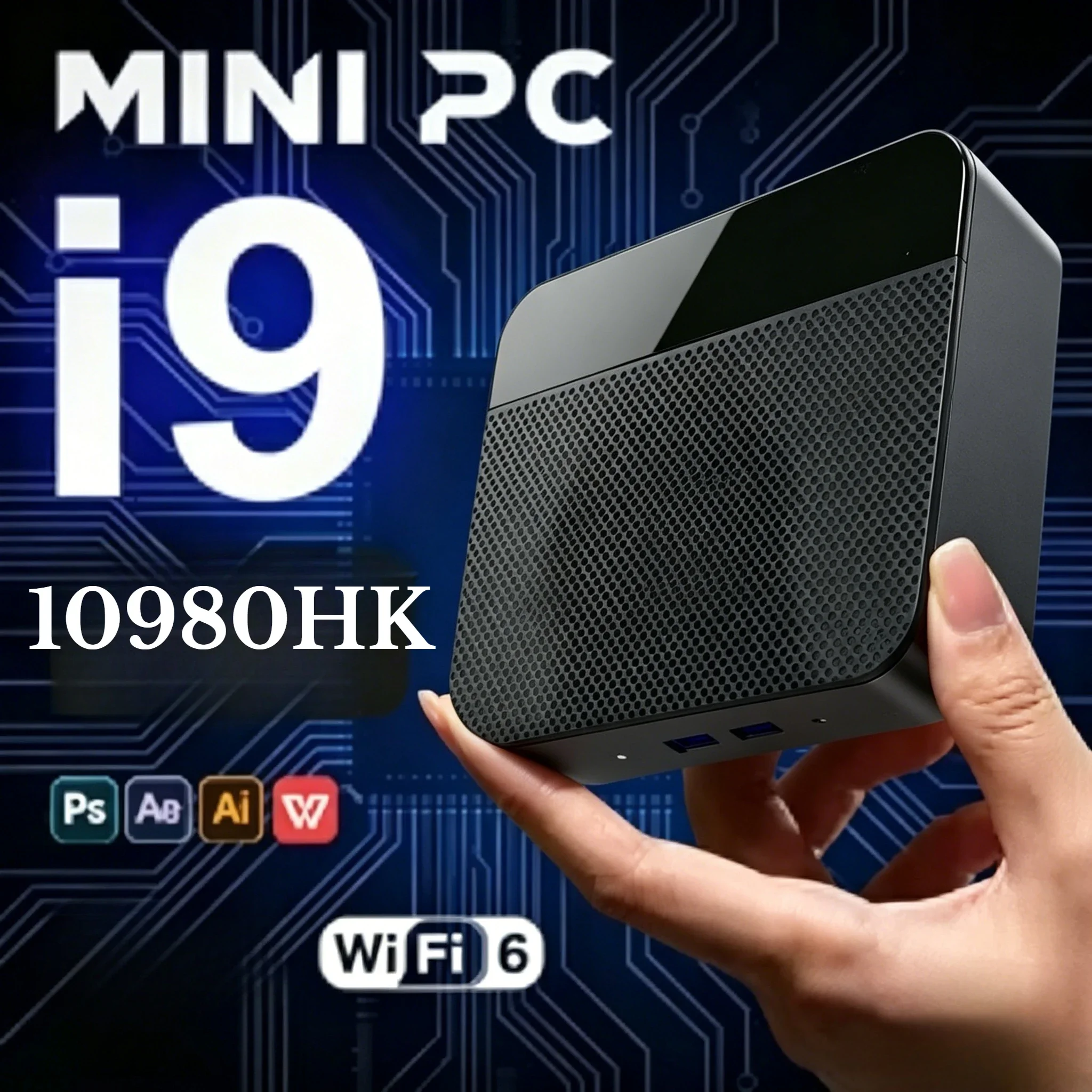 Mini PC Intel Core i9 10980HK Gaming  16GB RAM M.2 SSD 1TB Portable Computer BT5.2 WiFi6 Office Gamer PC