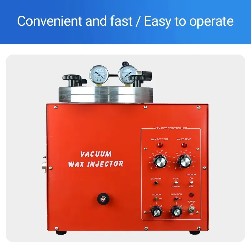 1kg Gold Jewelry Mini Semi-Automatic Vacuum Casting Machine Set Engine 220V 50/60Hz 5000W Includes Vacuum Wax Mixer