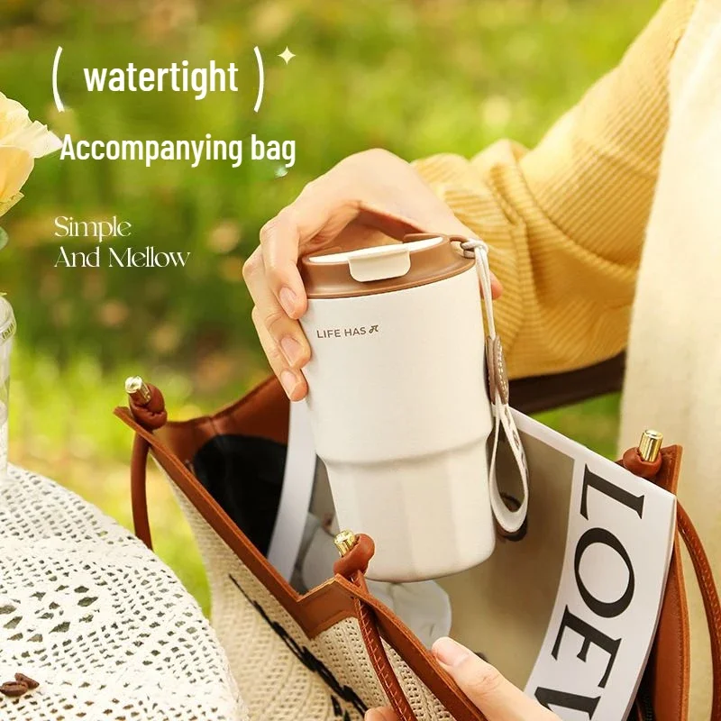 Relea Kaffeetasse Edelstahl isolierte Tasse Männer und Frauen hohe Schönheit tragen Seil tragbare Auto Kaltwasser Tasse für zu Hause