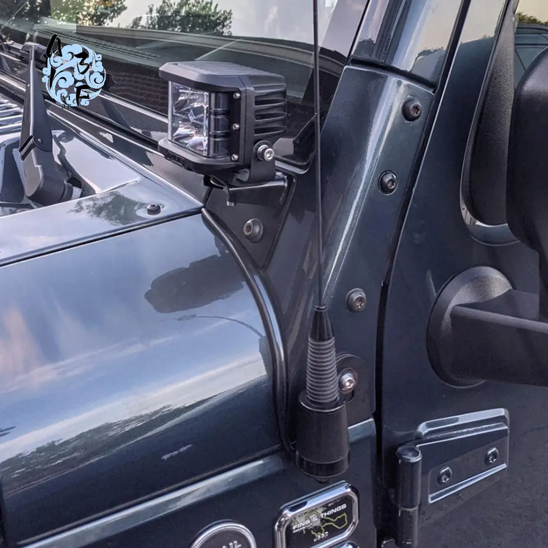 

A13F-крепление антенны со стороны водителя CB крепление антенны радио монтажный кронштейн CB держатель для Jeep Wrangler JK JL 2007-2022