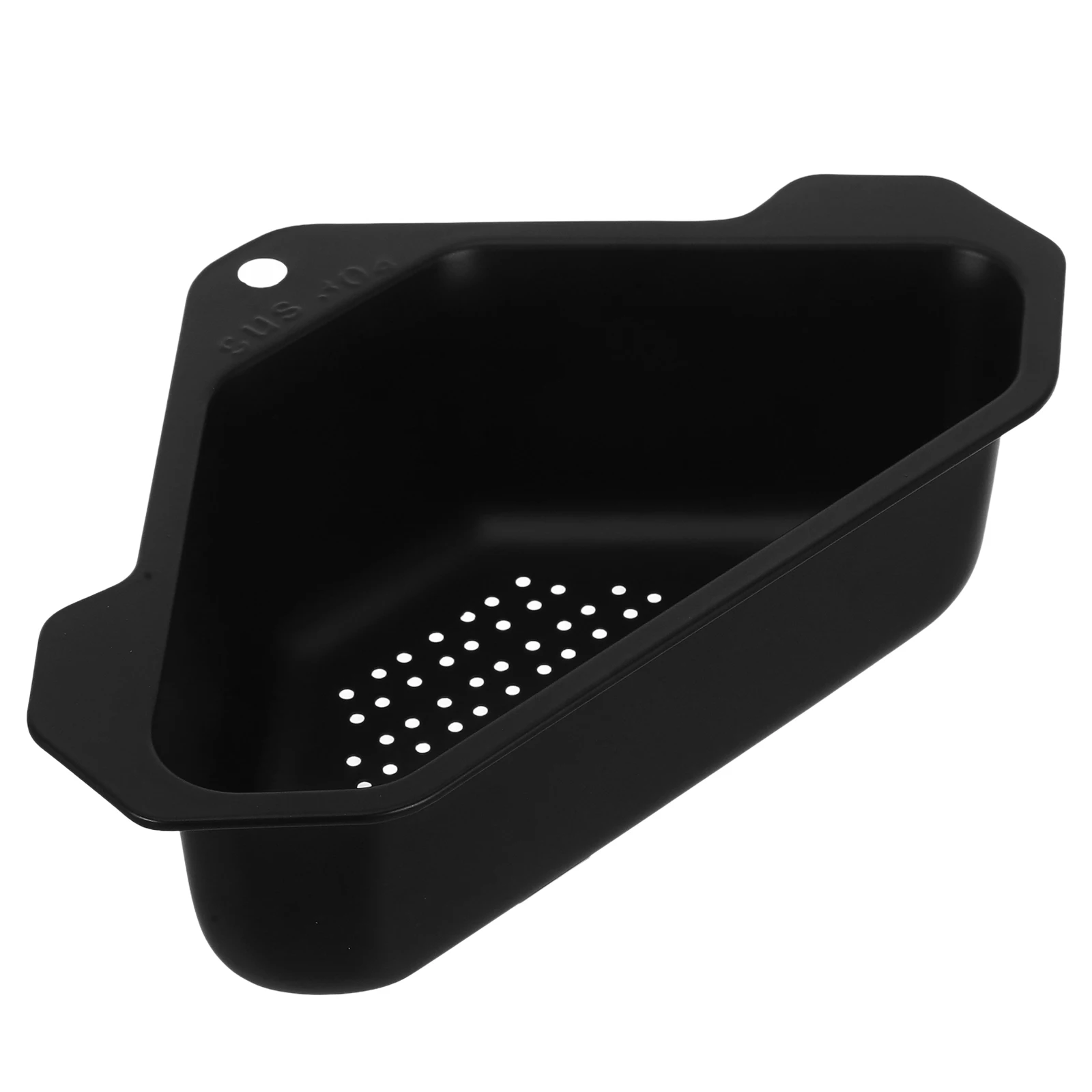 

Stainless Steel Sink Drainer Black Kitchen Sink Accessories Triangle Hanging Simple Style Anti Rust Food Scrap Storage