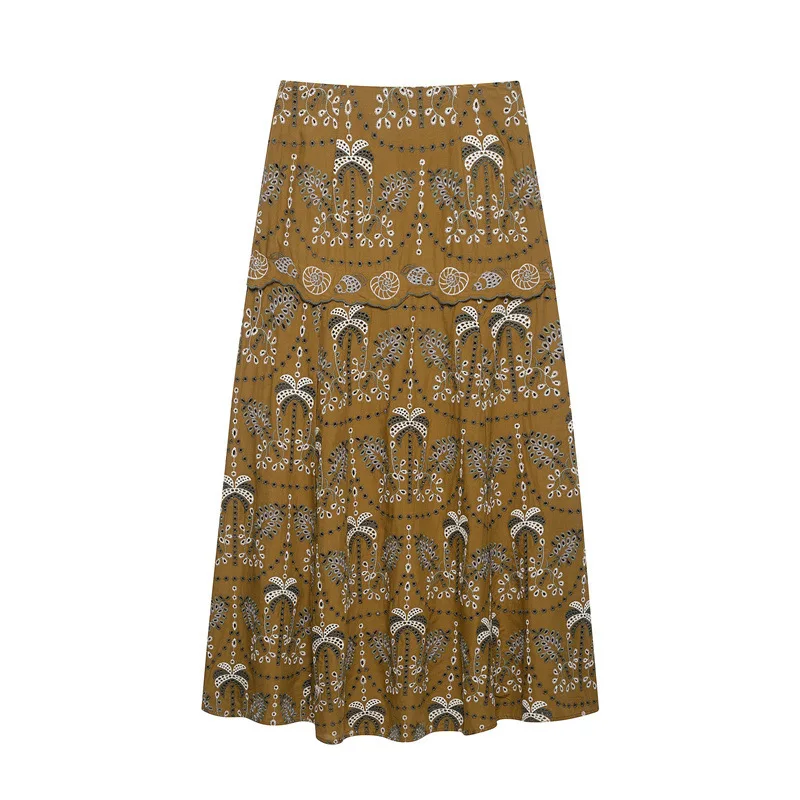 NINE ZAR Women's Fashion Set Sleeveless Vest Floral Print Midi Skirt Half-length Skirt 7890969 7891969 Elegant Casual Outfit