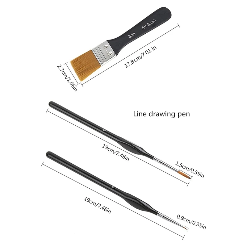 Pincel de pintura de acuarela, 32 piezas, pincel Fineliner para acuarelas, pintura al óleo, mininaturas