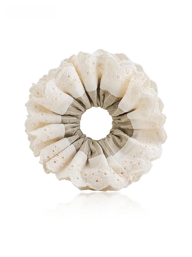 エレガントなレーストリムヘアネクタイ女性用ファッショナブルなヴィンテージハイエンドヘアバンド花柄エッジヘアバンドスタイリッシュなヘアアクセサリー