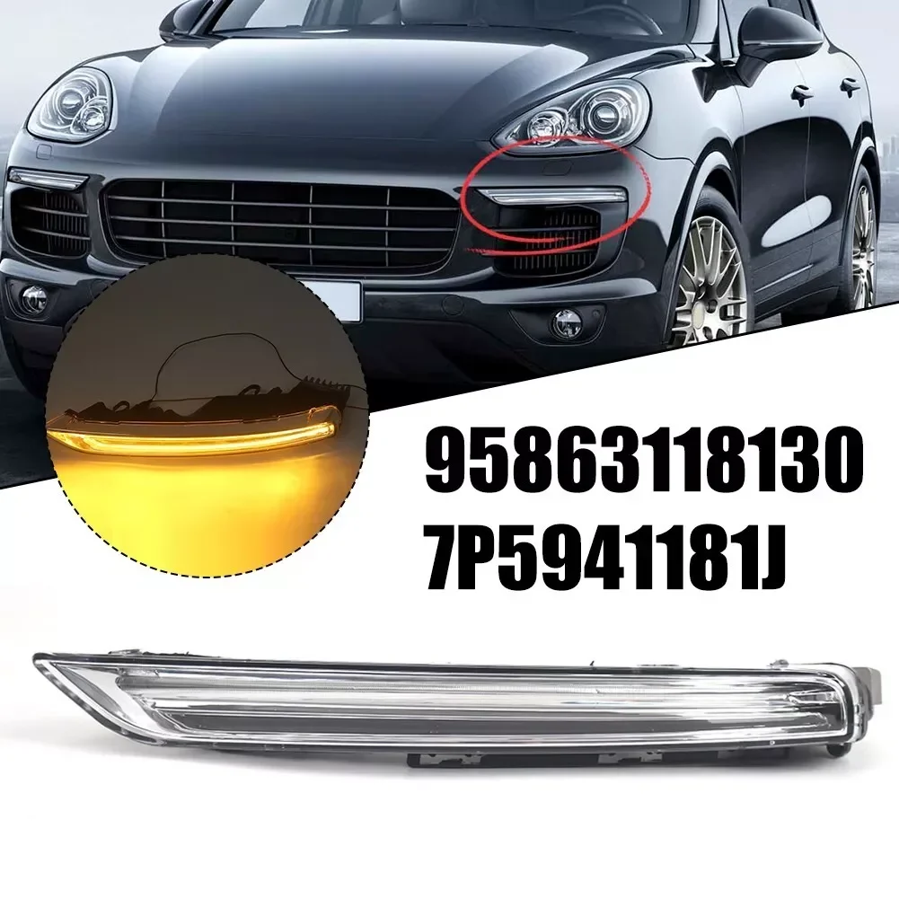 

Для Porsche Cayenne 958 DRL дневные ходовые огни MK2 2015 2016 2017, светодиодные противотуманные фары дневного света 95863118130 95863118230