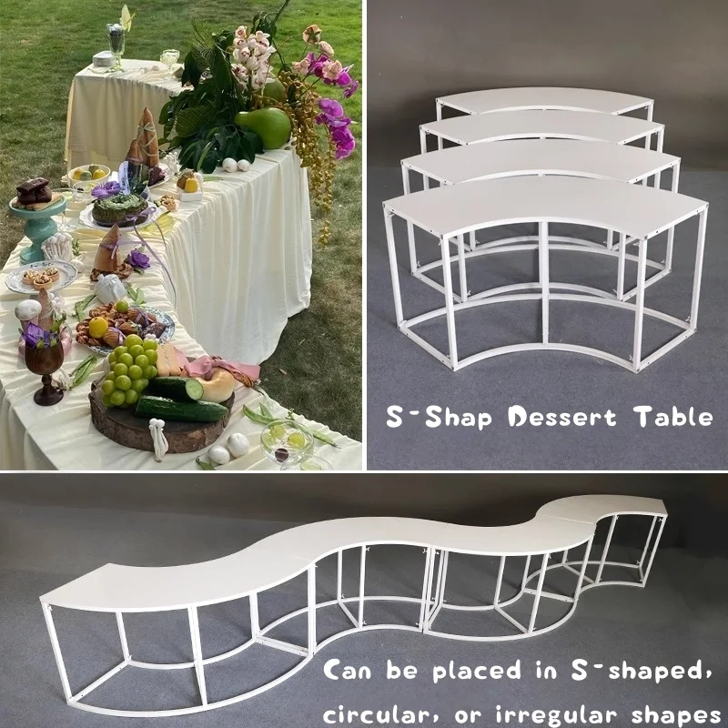 Stylish Wedding Table Metal Dessert Buffet Table for Birthdays, Holidays, Graduation Ceremonies