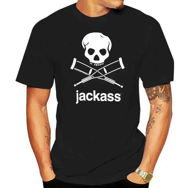 Authentic JACKASS Skull Logo Slim-Fit T-Shirt S M L XL 2XL 3XL NEW Men Adult Slim Fit T Shirt New Arrival Men Short