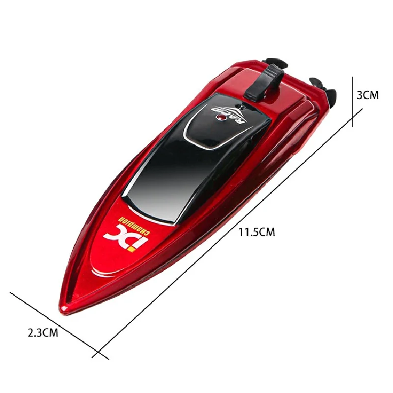 Mini barca RC da 2,4 g - 16 km/h Pool Shark Racer con caschetto - Giocattolo da bagno con attacco automatico per bambini dai 6 ai 12 anni, micro motoscafo da 10 cm