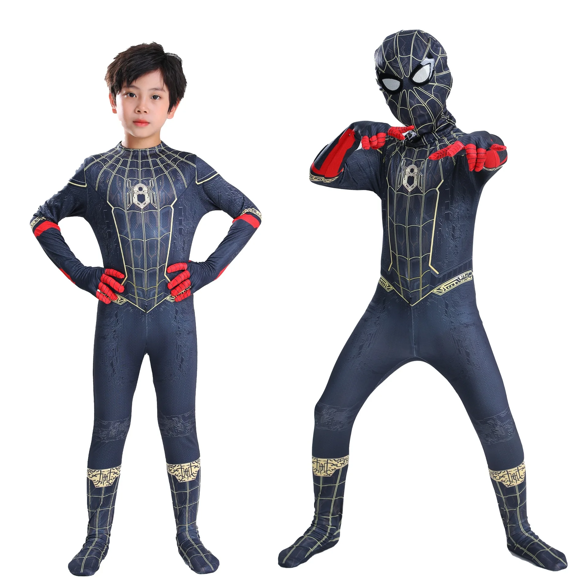 

For Kids Hot Toys Anime Spiderman Costume Mask Spider Man Miles Morales Cosplay Jumpsuit Bodysuit Halloween Costumes