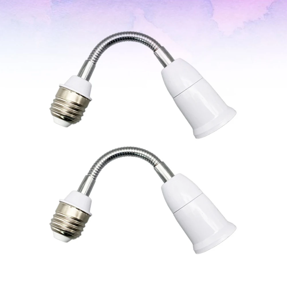 

2pcs E27 Light Bulb Socket Flexible Extension Adapter Lamp Holder For Table Wall Lights Recessed Fixtures Screw Converter
