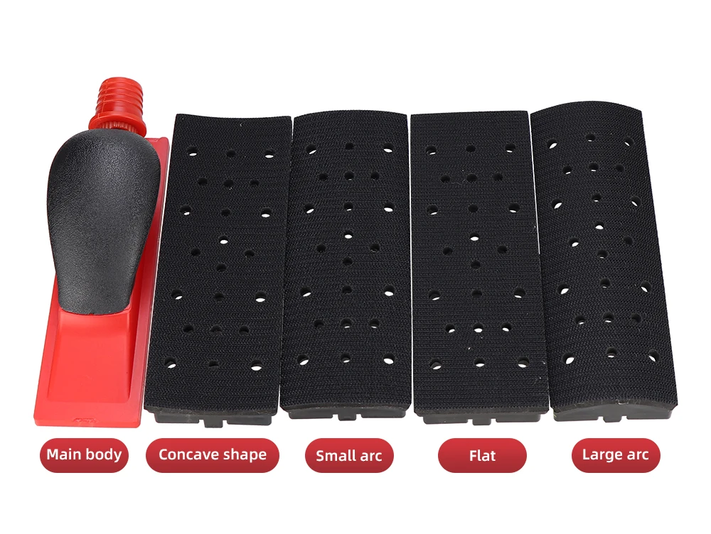 4 in 1 HIFESON 70x198mm Handheld Sanding Block Hand Vacuum Sander 5pcs set Polishing Abrasive Block Manual Grinding Tools