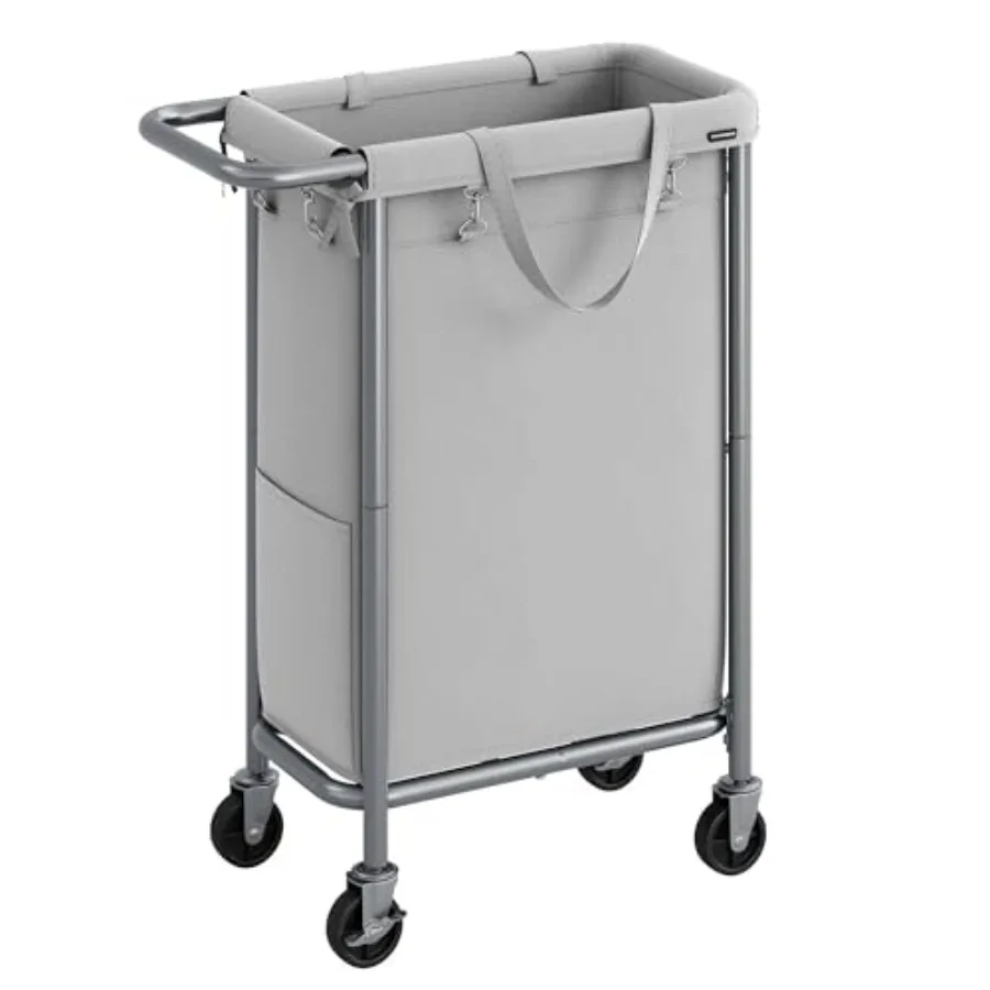 

Laundry Basket with Wheels Rolling Laundry Hamper for Home Use 23.8 Gallons 90 L Capacity with Removable Liner Durable Steel Fr