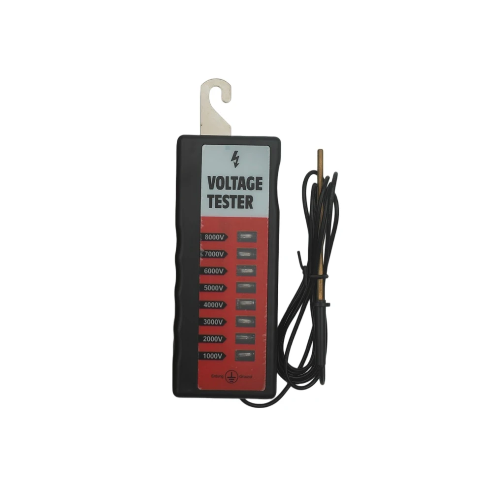 For Agricultural Security Electric Fence Tester Ranch Safety Tool 1000-8000V Range 8 Neon Light Display Battery Free Operation