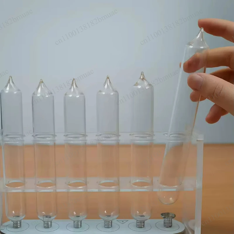 Only Tube Base - Rare Gas Luminous Excitation Base Acrylic 6 Tube Inert Gas Tube Display Stand Laboratory Storage Luminous Glass