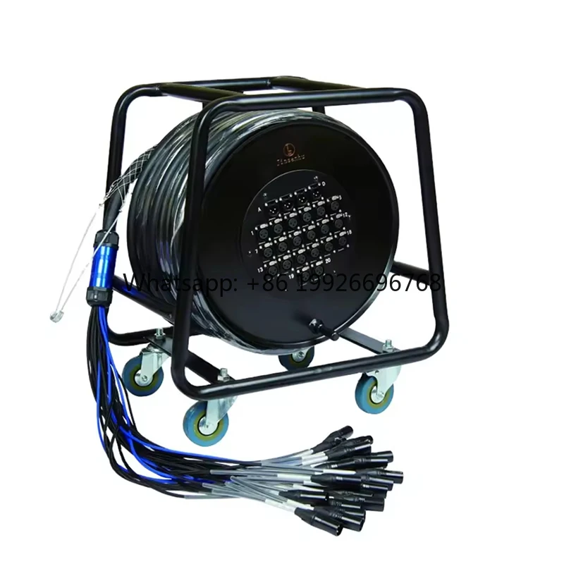 

Professional 50m 30m 24CH Female to Male XLR Stage Snake Cable with Heavy Duty Steel Drum for Stage & Concert Performances